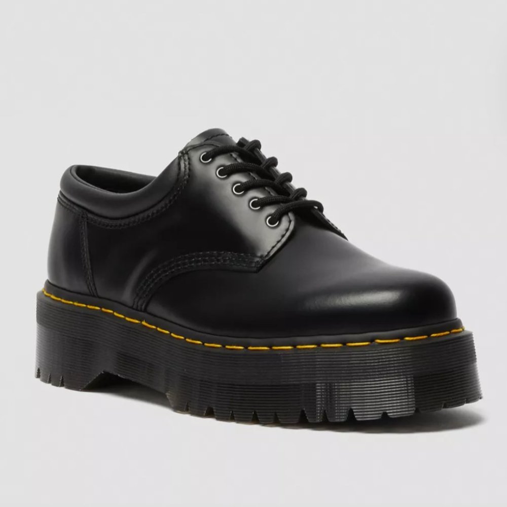 SOLD ON DEPOP: DR. MARTENS DOC 8053 Quad Black Leather Platform Oxfords